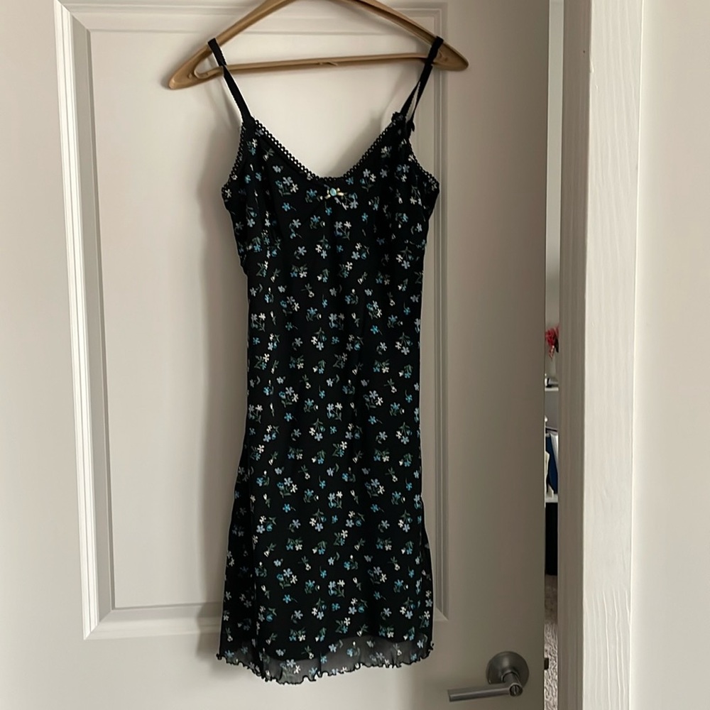 Black Floral Mini Dress